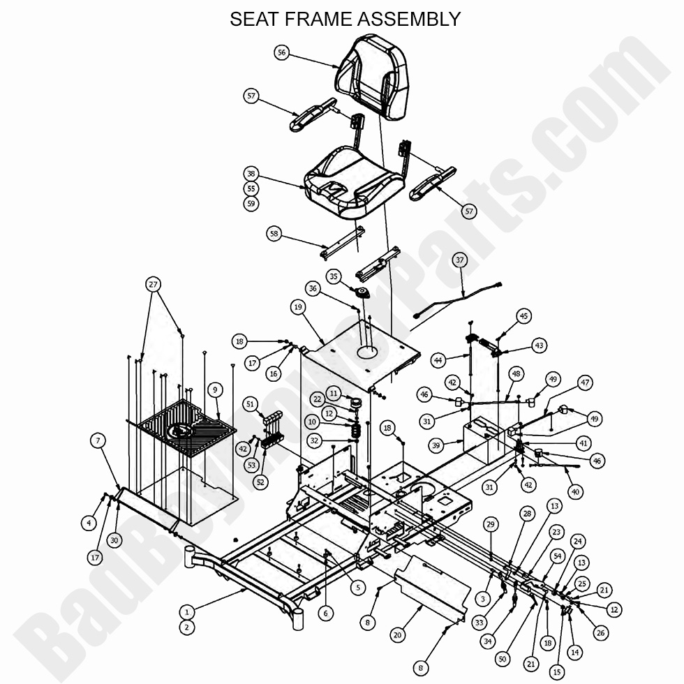 071-2020-00 - Bad Boy Mowers 2013 ZT/2014 CZT Seat OBSOLETE or Bad Boy  Parts number 071202000