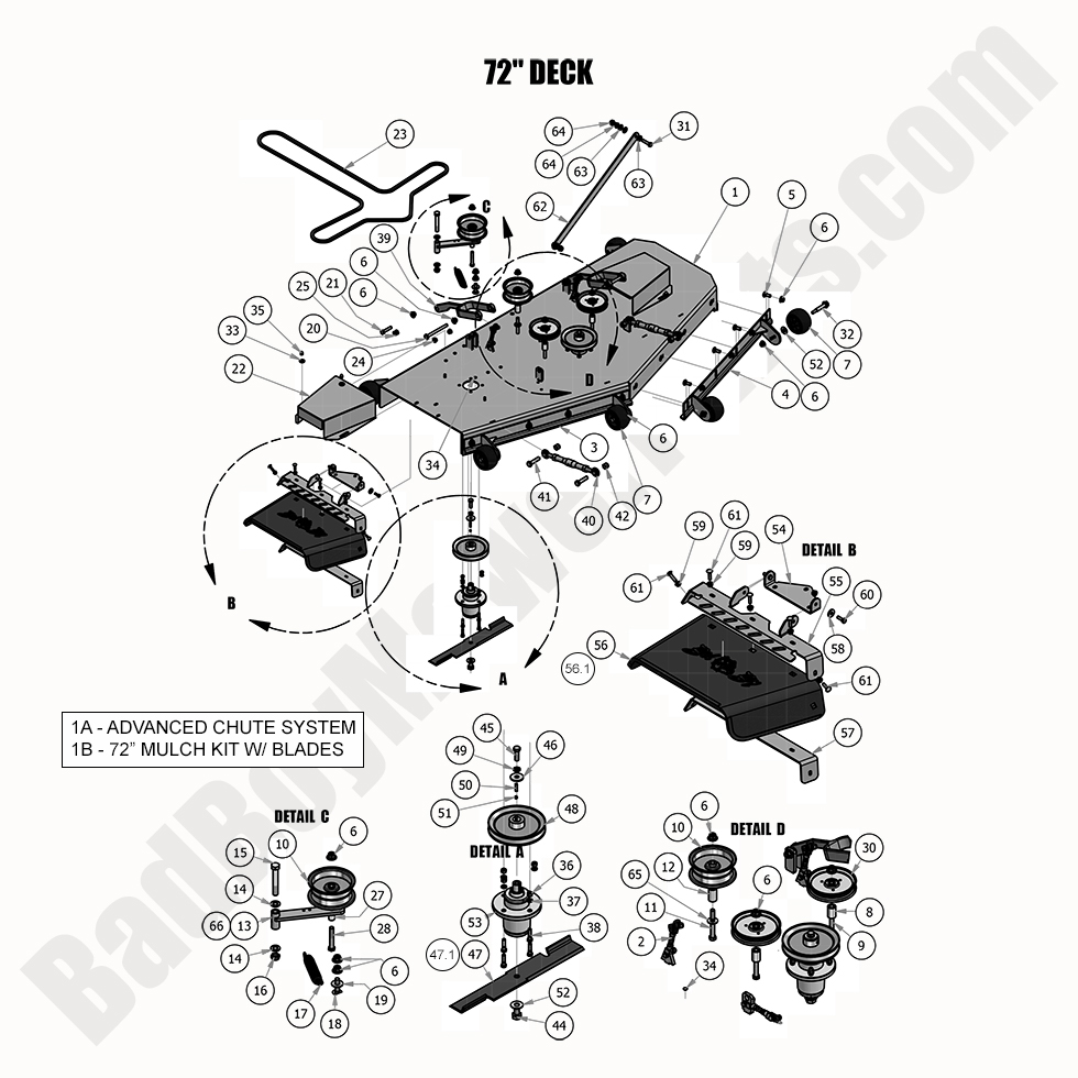 Bad Boy Mower Parts 2019 Diesel - 1500cc|72