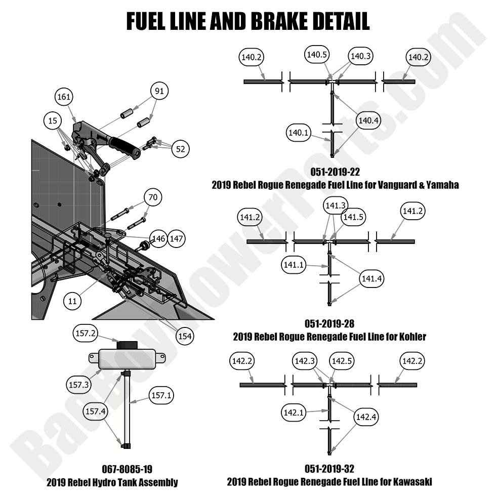 Replacement Parts Bad Boy 054 8017 00 Choke Cable Zt Cables