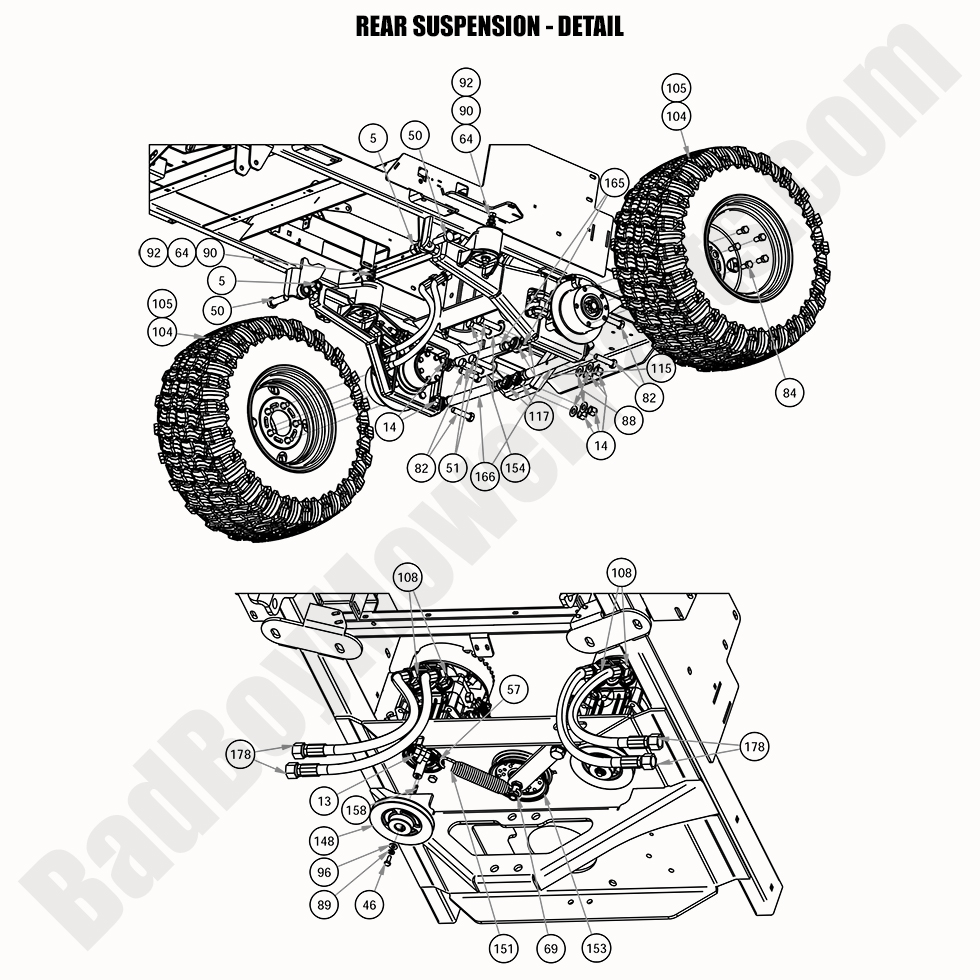 2020|Rogue|Rear Suspension - Detail|Bad Boy Mower Parts