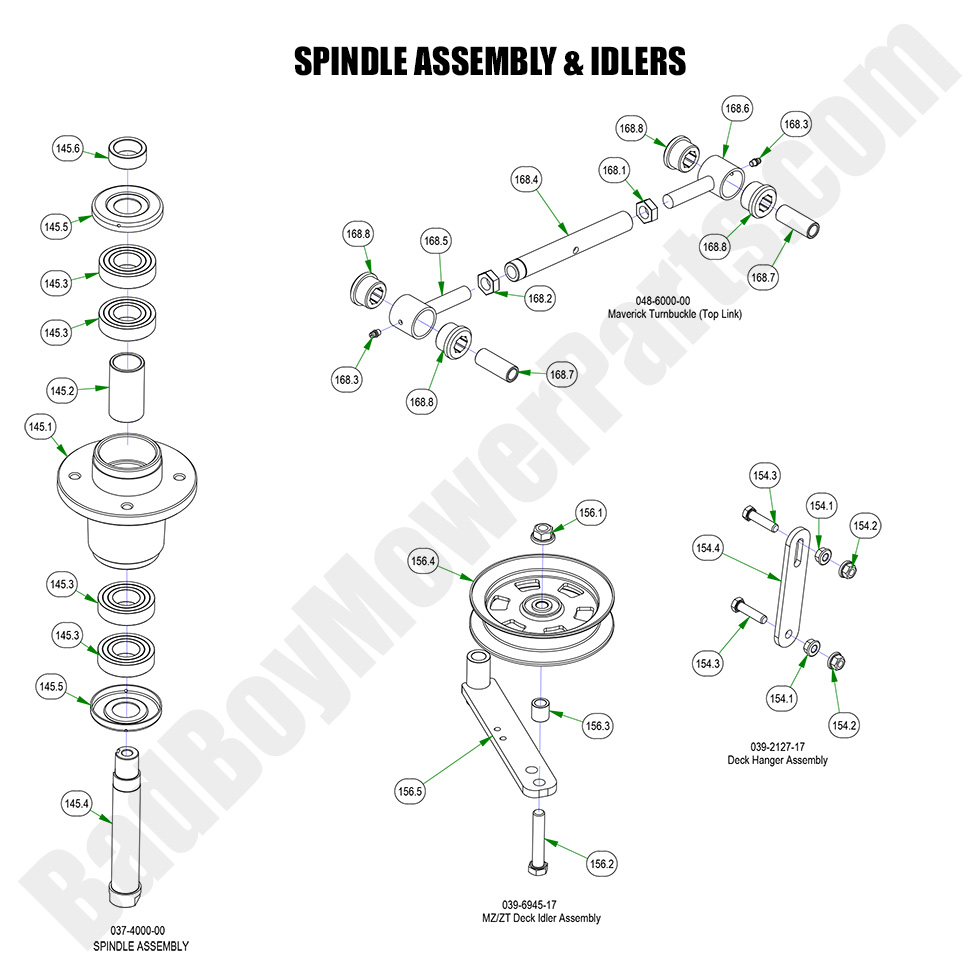 2023 Maverick HD|Spindle Assembly and Idlers|Bad Boy Mower Parts